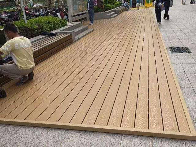 Composite deck outside a street-front café